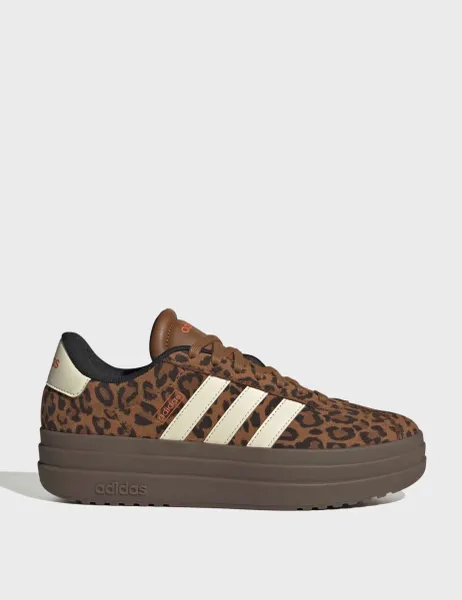 Adidas VL Court Bold Animal Print Platform Trainers Bronze