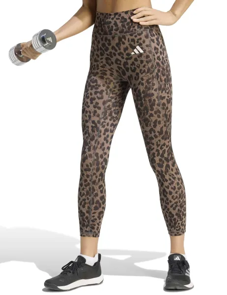 Adidas 3-Stripes Leopard High Waisted 7/8 Leggings Black Mix