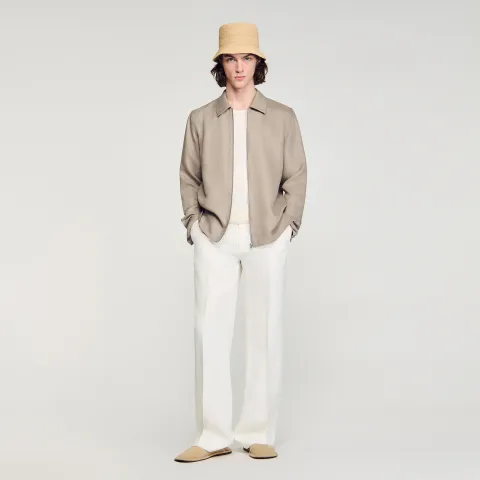 Hooded shirt with regular collar
