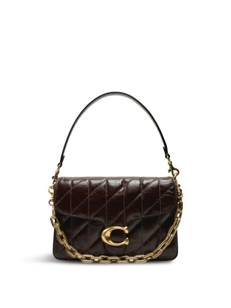 Coach Quilted Glazed Leather Chain Tabby Shoulder Bag Maple