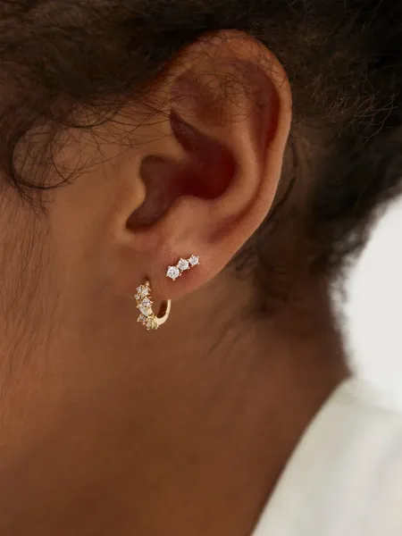 Astrid & Miyu Glimmer Crystal Climber Stud Earrings