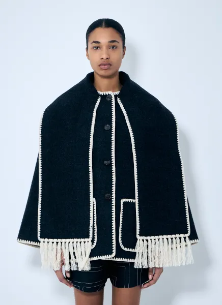 Embroidered Scarf Jacket