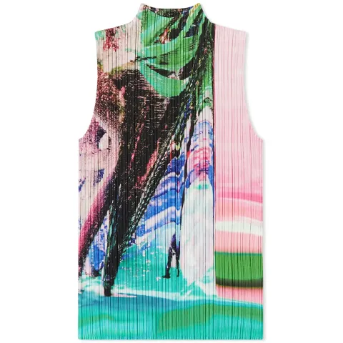 Tropical Winter Sleeveless Pleats