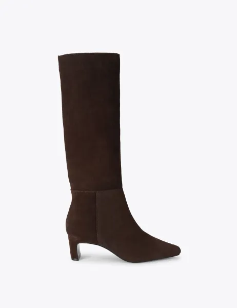 Carvela Suede Block Heel Knee High Boots