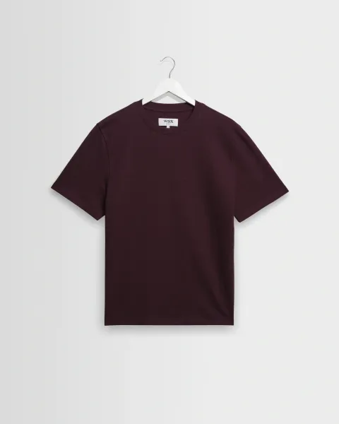Dean - Dark Purple Textured Organic Cotton t-Shirt