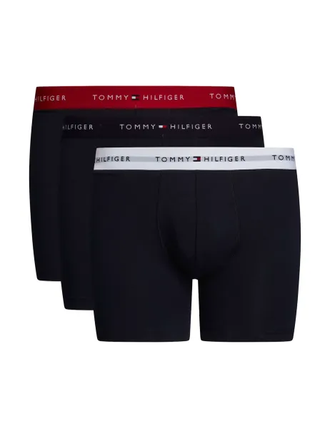 Tommy Hilfiger 3 Pack Signature Essentials Cotton Rich Boxer Briefs Navy Mix