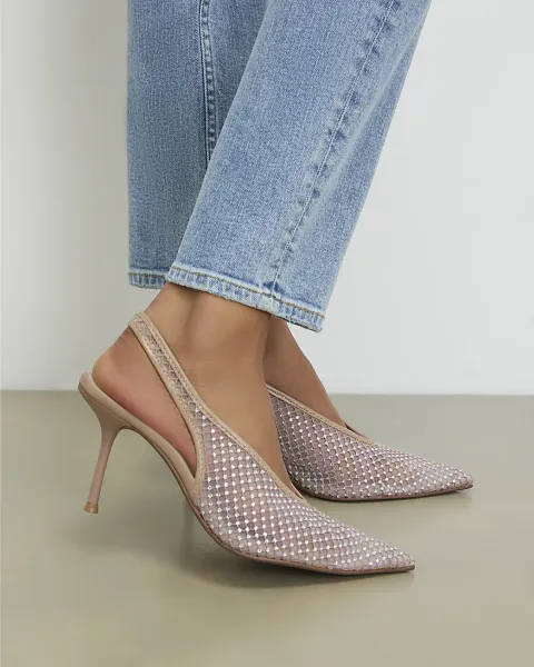 River Island Embellished Slingback Court Heels