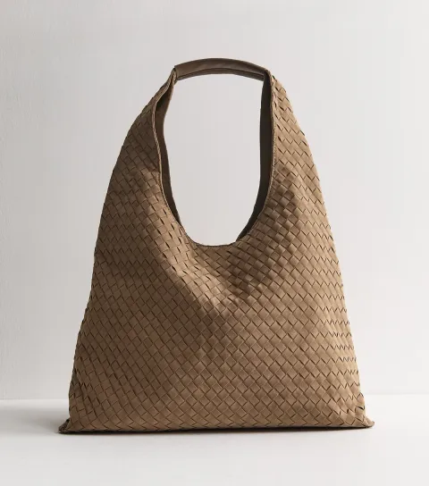 Camel Weave Hobo Shoulder Bag