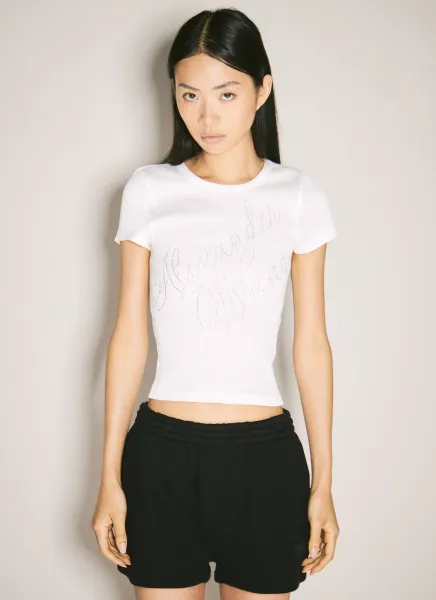 Crystal-Embellished Fitted T-Shirt