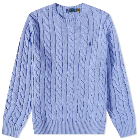 Cotton Cable Crew Knit
