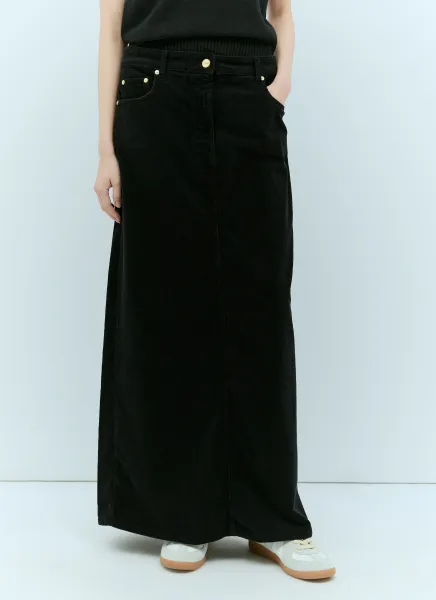 Washed Corduroy Maxi Skirt