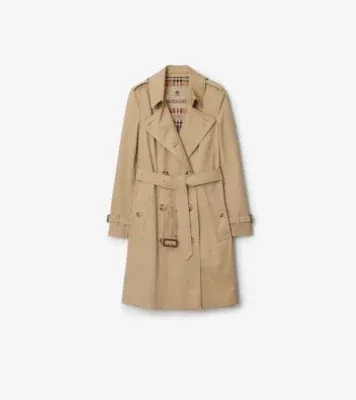 Mid-length Chelsea Heritage Trench Coat in Honey beige - Women, Cotton Gabardine