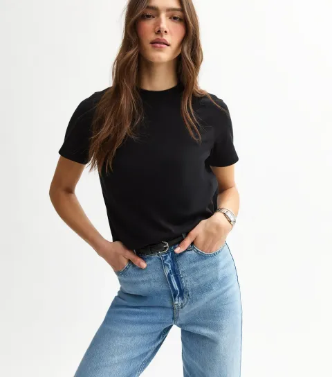 New Look Women's Black Short Sleeve Crew Neck T-Shirt
