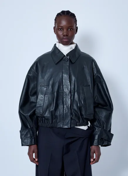 Leather Blouson Jacket