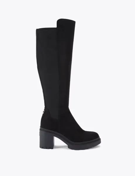 Carvela Block Heel Knee High Boots Black