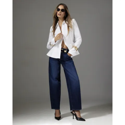 River Island Mid Rise Classic Barrel Leg Jeans