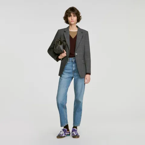 SANDRO Check tailored jacket