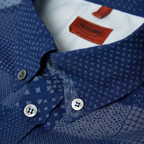 Button Down Patchwork Shirt
