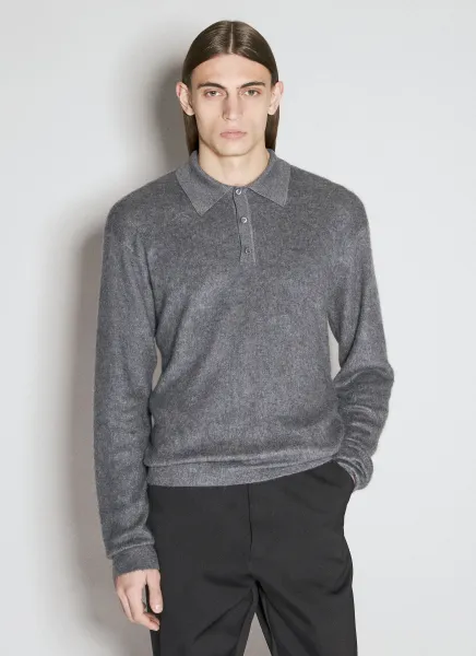Cashmere And Silk Polo Sweater