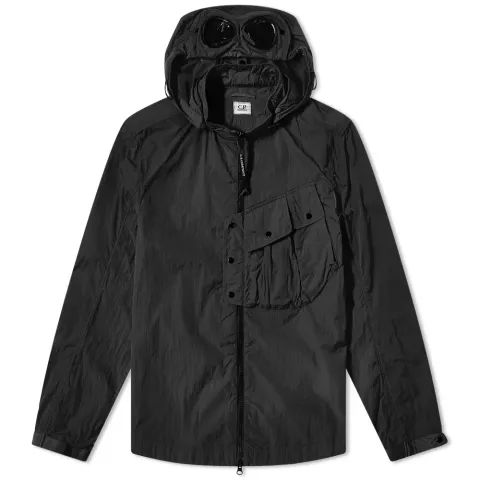 Chrome-R Goggle Zip Hooded Overshirt