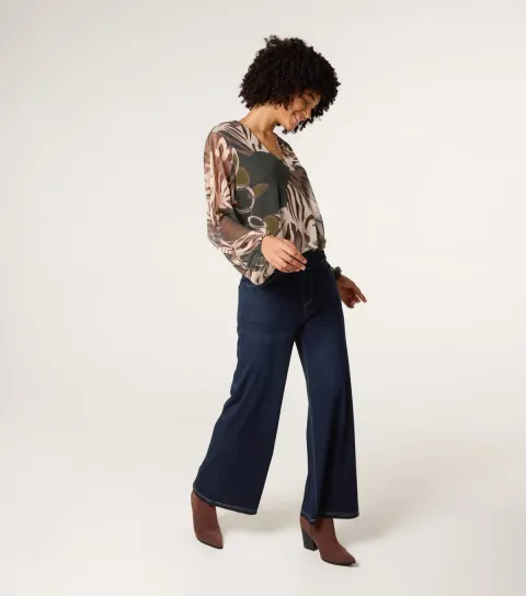 Women's Dark Blue Elasticated Waist Jeans