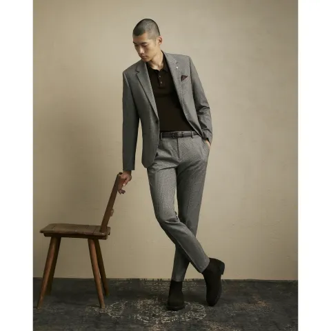 River Island Slim Fit Dogtooth Suit Trousers