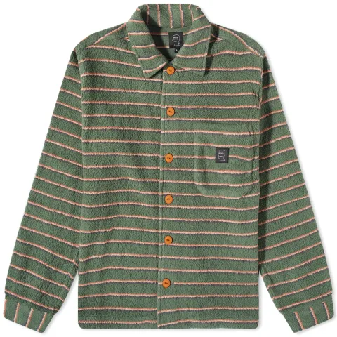 Striped Micro Sherpa Overshirt