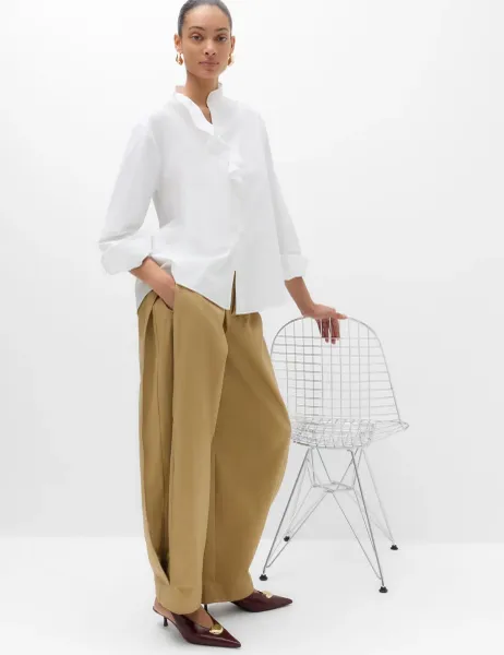 Marks & Spencer Pure Cotton Barrel Leg Trousers
