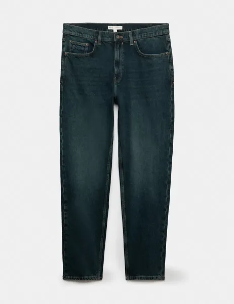 Marks & Spencer Authentic Tapered Fit Stretch Jeans Dark Khaki