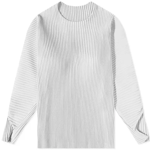 Long Sleeve Arc Pleated T-Shirt