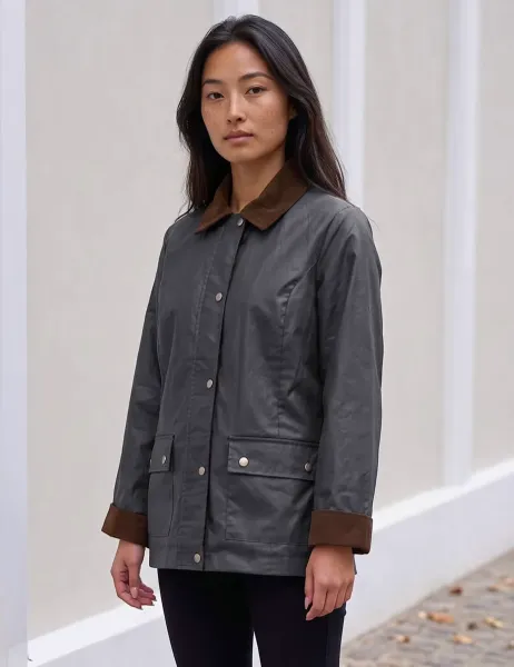 Roman Petite Pure Cotton Showerproof Raincoat Navy Mix