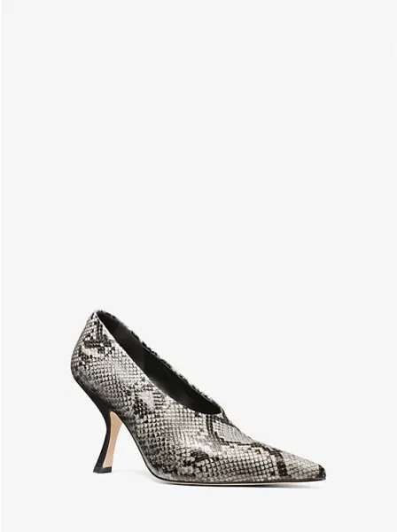 Michael Kors Luna Snake Embossed Leather Pump