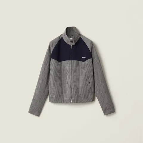 Gingham check blouson jacket
