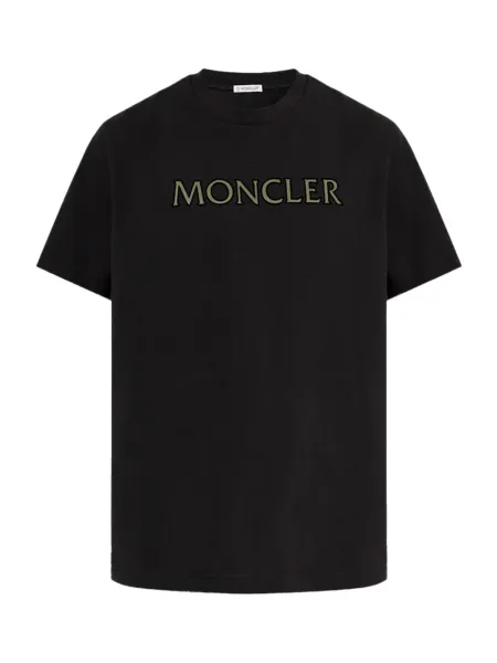Men Logo Print Cotton T-Shirt Black