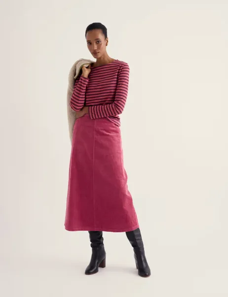 Seasalt Cornwall Pure Cotton Striped Crew Neck Top Pink Mix