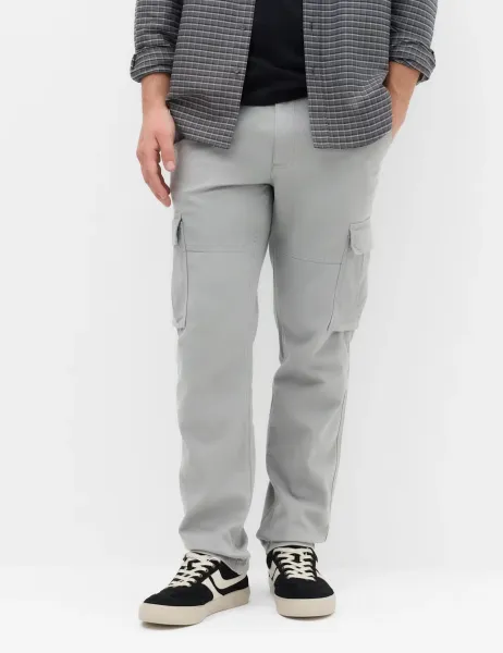 Marks & Spencer Straight Fit Cargo Trousers Ash Grey