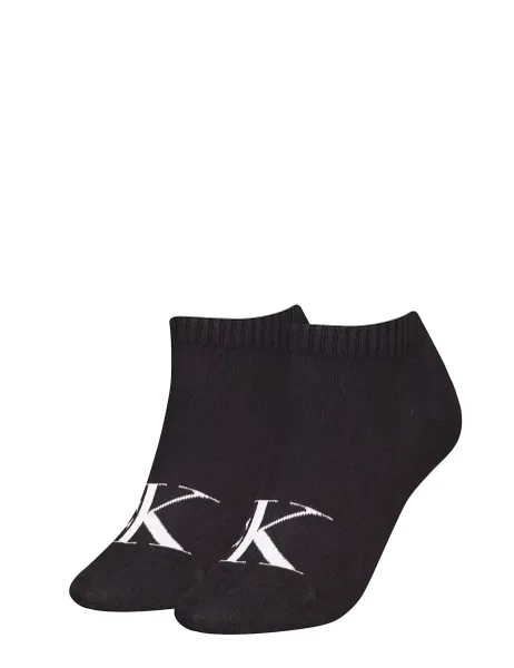 2 Pack Cotton Rich Monogram Logo Trainer Socks