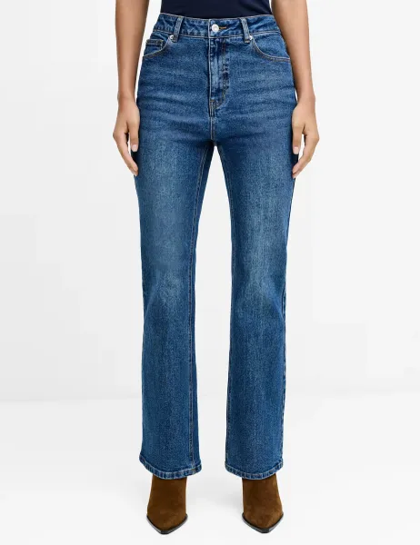 Mid Rise Bootcut Jeans Blue Denim