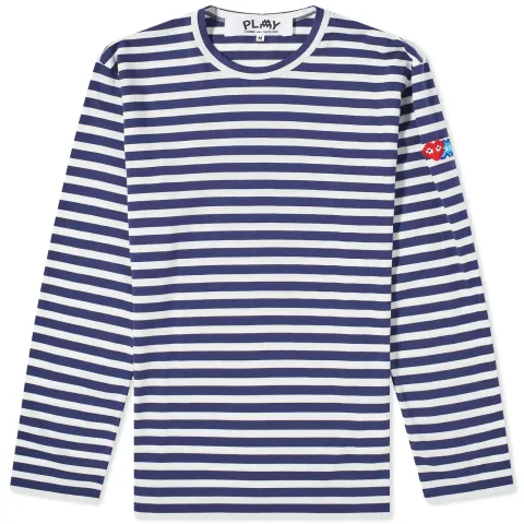 Long Sleeve Invader Heart Striped T-Shirt