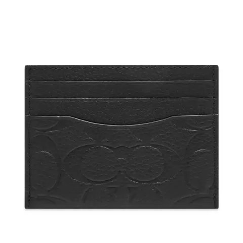 Embossed Leather Signature Logo Card Holder