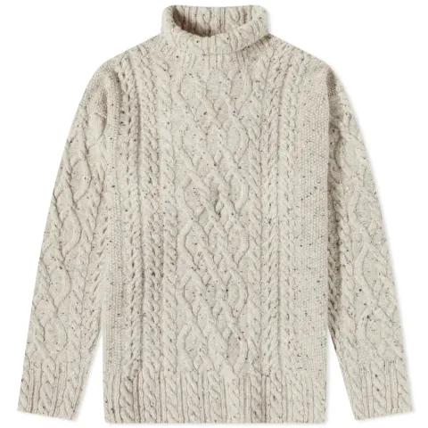 Alpaca Cable Knit Turtle Neck