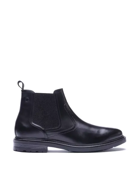 Base London Leather Chelsea Boots Black
