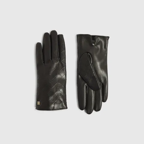 River Island Monogram Faux Leather Gloves