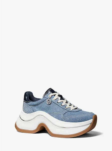Arla Denim and Leather Trainer