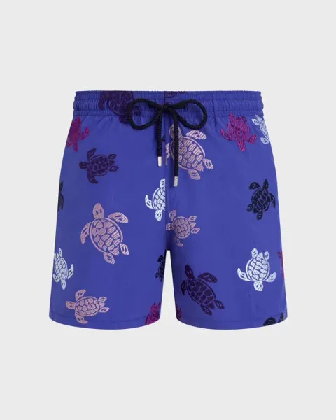Vilebrequin Men Embroidered Swim Shorts Ronde Des Tortues
