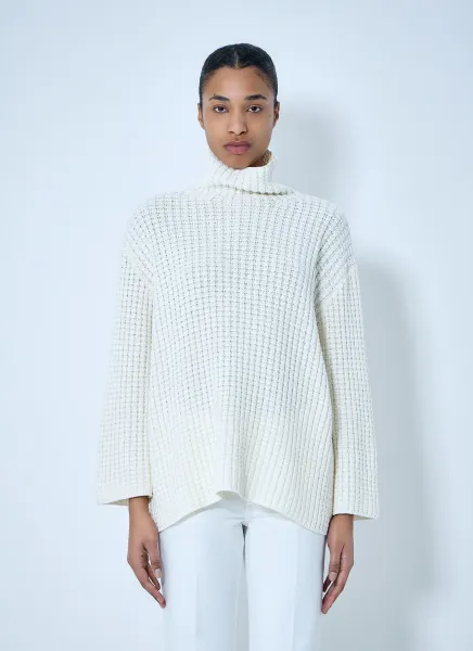 Waffle Knit Turtleneck Sweater