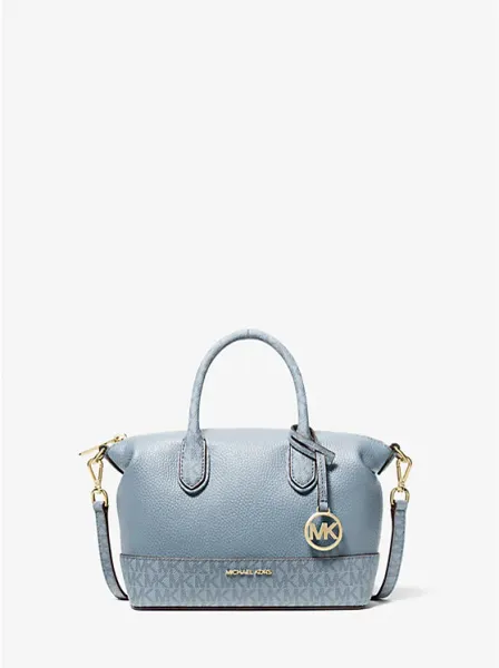 Michael Kors Hyde Small Pebbled and Signature Logo Satchel