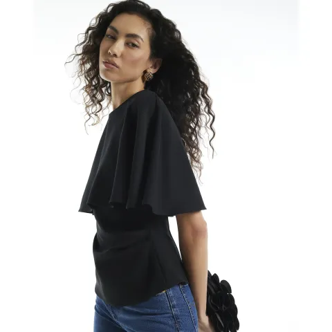River Island Black Cape T-Shirt