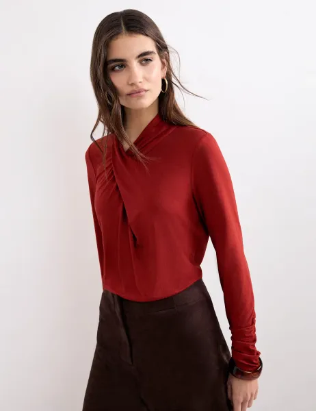 High Neck Blouse Orange