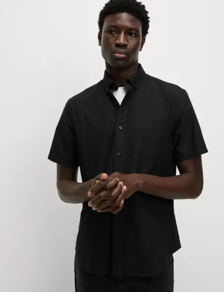 Marks & Spencer Ultimate Pure Cotton Oxford Shirt Black